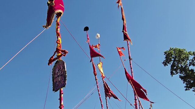 Experience the vibrant Chaitra Yatra in Kolhapur. Devotees carry ornate Sasan Kathi poles & Jyotiba&rsquo;s image, symbolizing victory over evil during this rural Chhabina, a sacred ritual of faith & joy.