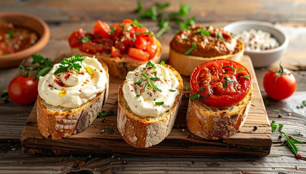 Brot mit Dips spanische Tapas