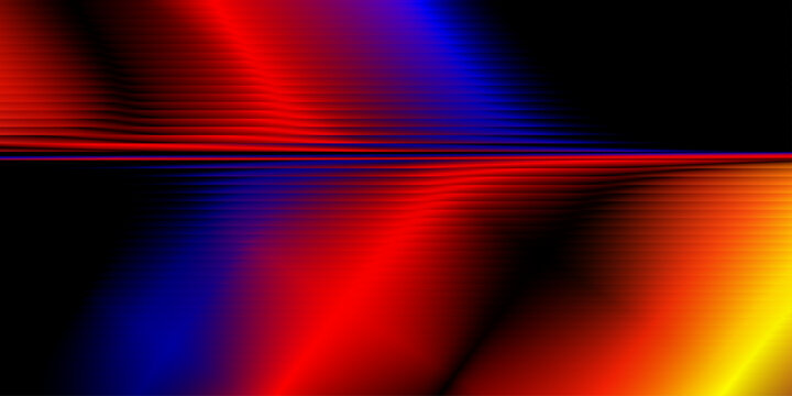 Vibrant neon glass gradient lines background with red blue light waves and abstract motion