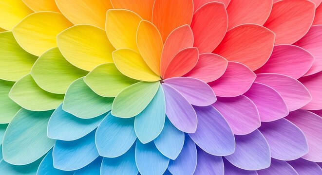 Vibrant Rainbow Paper Flower Arrangement Top View