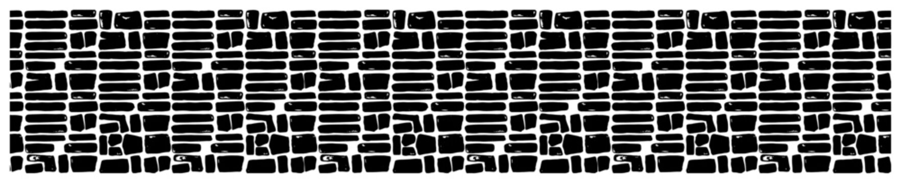 Stone wall pattern strip with traditional Japanese masonry style