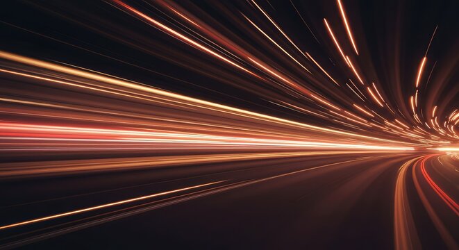 Dynamic abstract background showing acceleration and speed using blurred lines and light trails, suggesting rapid movement and futuristic force, concept, line, warp
