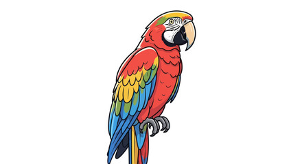 Vibrant Macaw Parrot Illustration - Colorful Tropical Bird © Hantu
