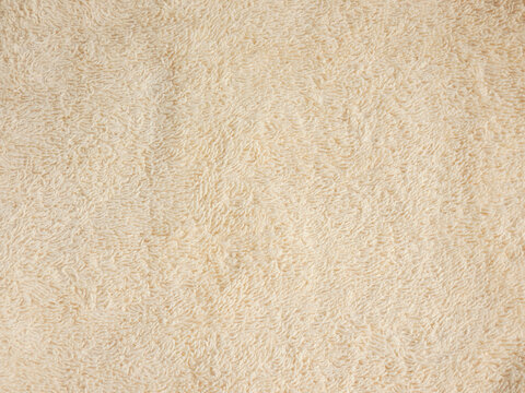 Soft Cream Beige Terry Cloth Fabric Texture Background