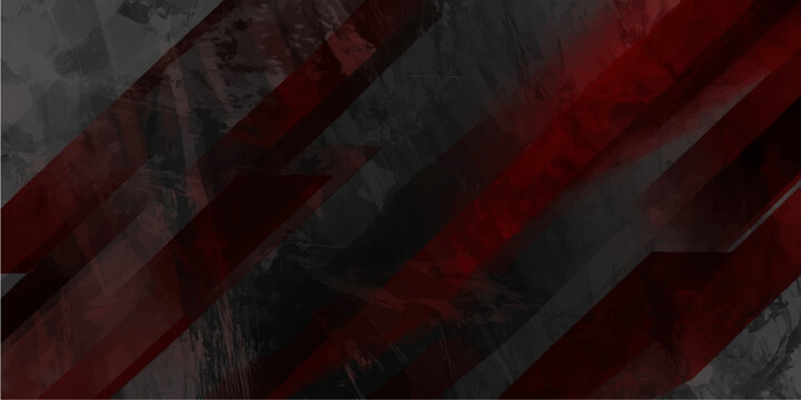 A digital motion design features a dark red and black abstract background textured with light laser patterns and vector art illustrations for a modern technology wallpaper