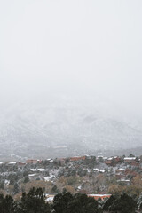 Obraz premium Arial view of snowy city