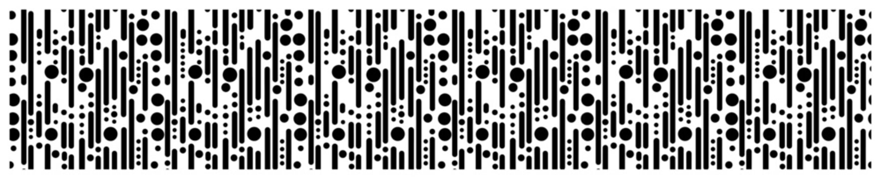 Vertical dash and dot pattern strip in abstract digital style