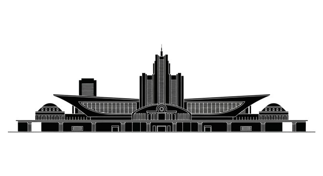 Sochi Railway Station Silhouette ? Iconic Russian Architecture