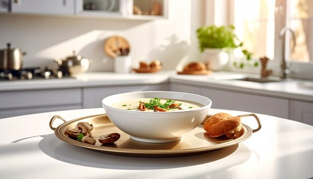 Frische Pilzsuppe