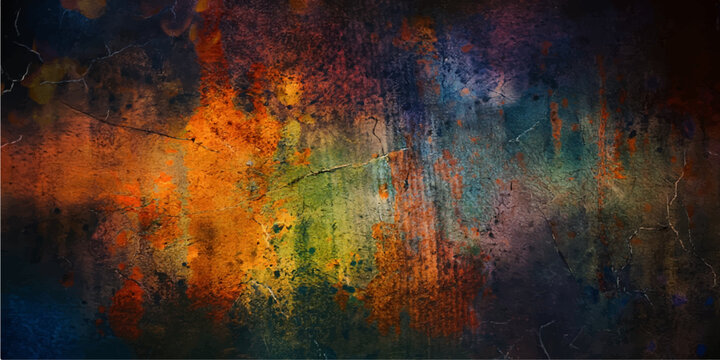 Aged brown and orange grunge background texture with a dirty vintage wall pattern and rusted paint effects on an antique paper surface design backdrop