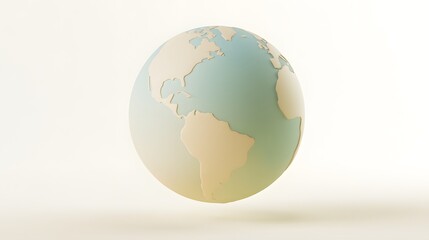 Naklejka premium Serene Earth globe rendering inspires global unity a minimalist eco concept design