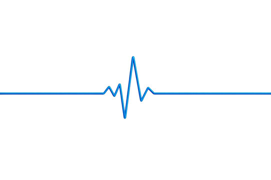 Blue heartbeat line on transparent background for medical concepts