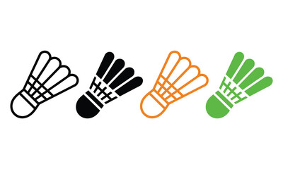 Obraz premium Set of colorful badminton shuttlecock icons in line