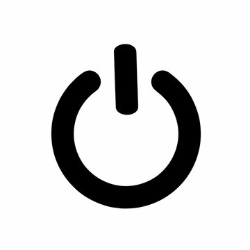 3d shiny metal power button icon with on off symbol for technology and internet control