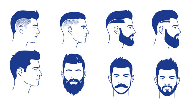 Modern Male Hairstyles and Beards Collection: Stylish Grooming for Men