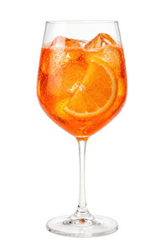 Aperol spritz cocktail for summer bar menu mockup isolated transparent background