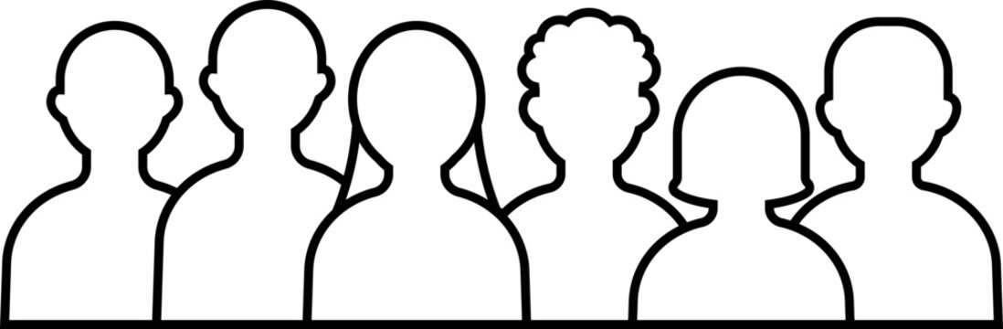 illustration of Group of People vector outline
