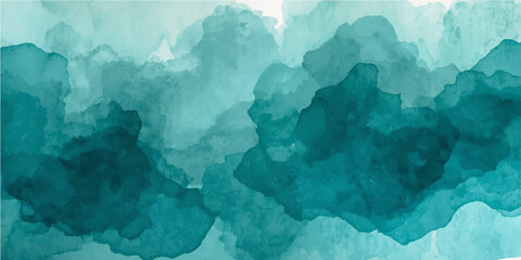 An abstract watercolor nature design featuring a blue iceberg under a cloudy sky with light textures of vintage paper and grunge paint patterns on the ice and water © Abdul