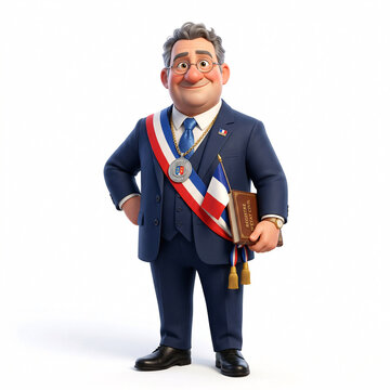 Maire portant une &eacute;charpe officielle