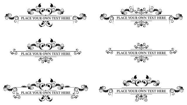 Vintage Floral Ornate Banners Vector Set