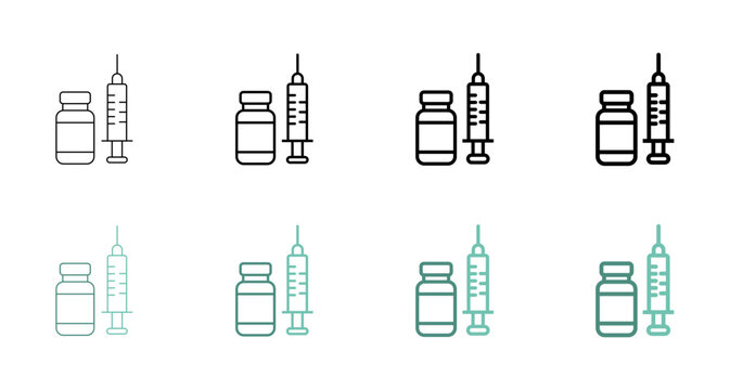 Biotech Medicine and Vaccine Development Line Art Icon Vector Illustration Editable