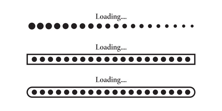 Set of vector loading icons. loading bar progress icon. Loading icons.