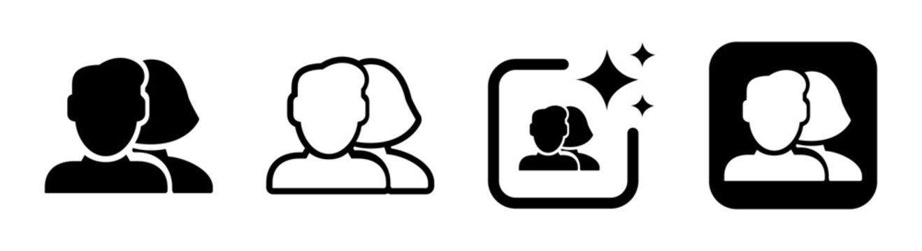 Friend request icon representing social networking connection contacts and user interaction for modern interface design