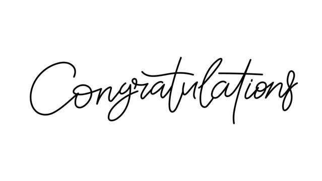 Congratulations  Script Lettering Hand-Drawn Vector