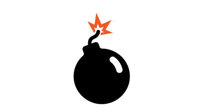 Exploding Bomb Icon with Fuse and Spark