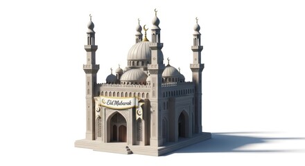 Obraz premium 3D model of a mosque architecture.
