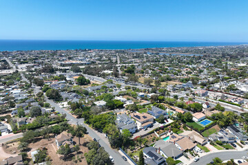 Obraz premium Aerial view of Carlsbad, beach city in the North County area of San Diego County, California, United States