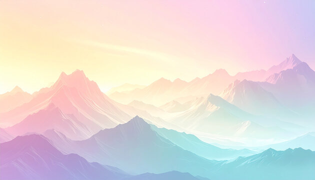 Colorful mountain range at sunrise
