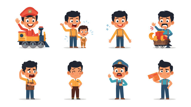 Diverse Human Expressions: An illustration presents a variety of individuals, each displaying a unique emotion or occupation, creating a dynamic portrayal of the human experience. 