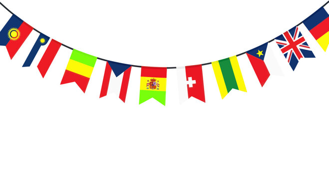 International Flags Bunting Garland Festive Decoration