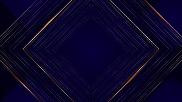 Navy gold diamond line background layered geometric frames, thin metallic outlines, depth, refined space. luxury promos, award intros, corporate titles, wedding screens, gala openers, elegant overlays