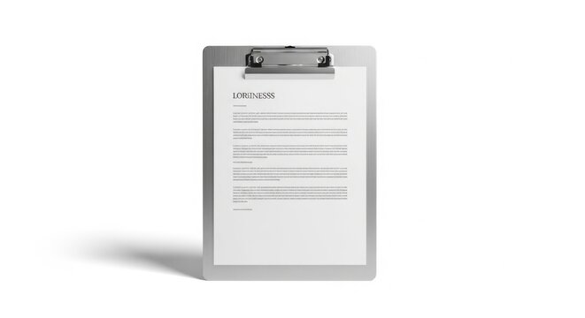 Clipboard with blank paper document.