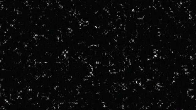 Noise, Dust, Hair, Scratches, and Grain on Old Damaged Film Seamless Texture with Low Noise Saturation. 4K Retro Template VFX Tape Loop. Opacity or Screen Mode Usage for Overlay and Blending