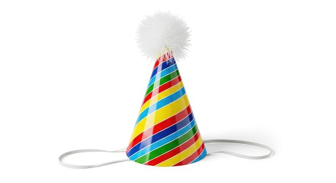 Colorful Party Hat with Pom Pom.