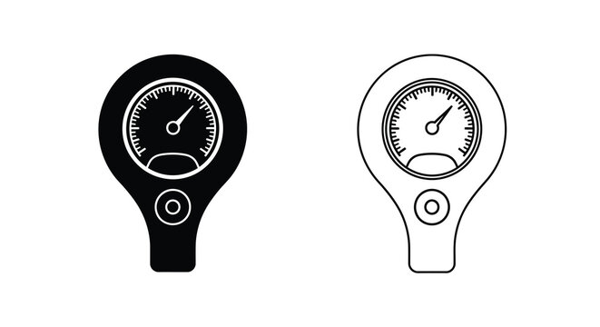 Vintage geiger counter illustrations black and white sketch pair