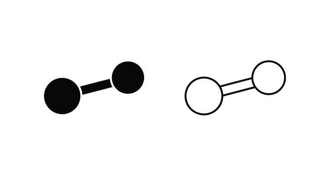 Dumbbell icon set black silhouette and white outline versions for fitness and exercise