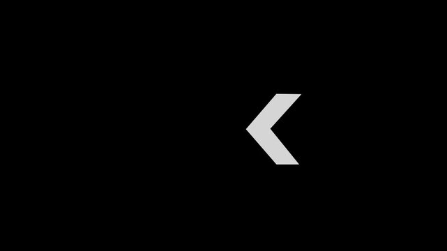 Right-directional arrow loop animation. Animated arrows for the overlay video layer.4k animation video on black background.