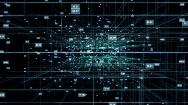 Technology digital wave background concept.Beautiful motion waving dots texture with glowing defocused particles. Cyber or technology background number