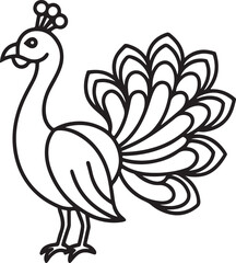 Fototapeta premium Peacock line art vector image