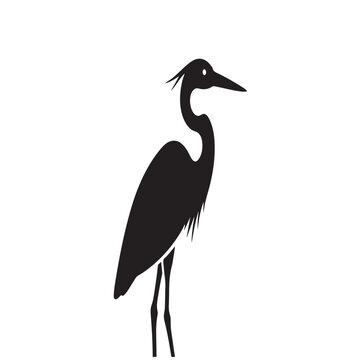 heron silhouette isolated on white