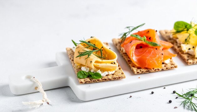 Kn&auml;ckebrot mit Belag skandinavischer Stil