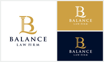 Initial letter B serif font for justice law firm logo design © agusp23