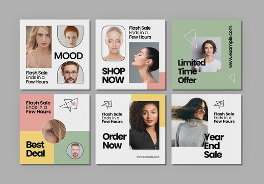Fashion Social Media Post Template Set