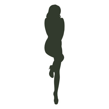 Woman standing pose silhouette sensual