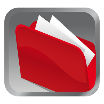 Red folder square icon