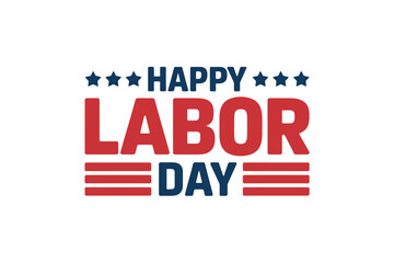 Fototapeta premium Happy Labor Day Celebration Graphic Design With Stars And Stripes